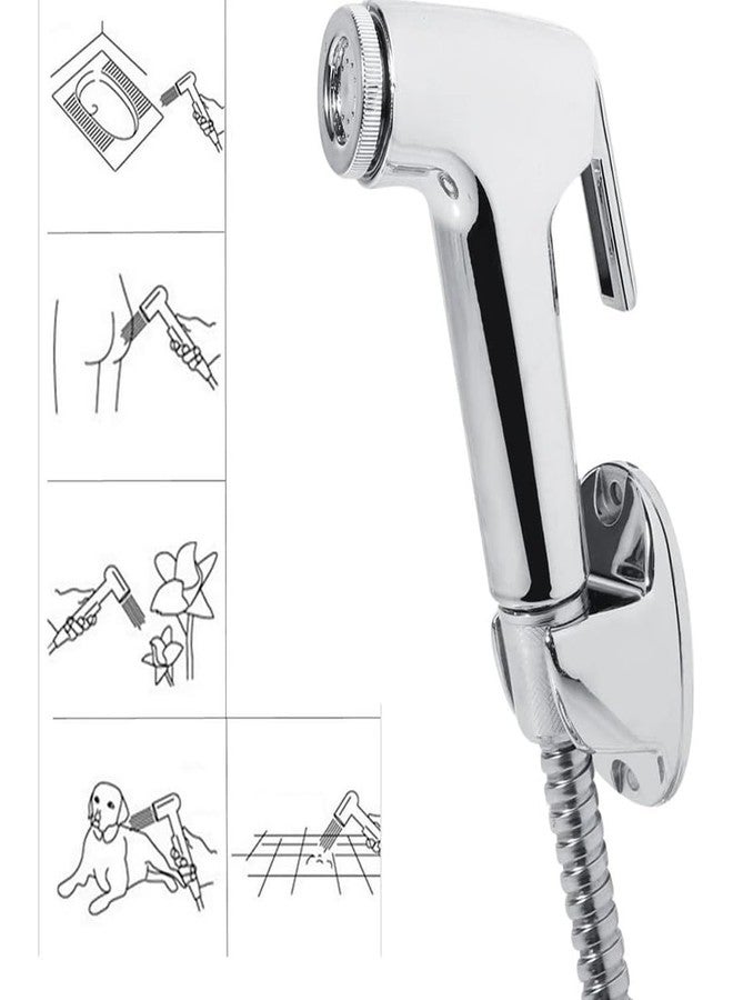 Imaashi Plastic Toilet Hand Shower Health Faucet Jet Set - All-inclusive with 1 Meter Shower Hose, Wall Mount & Fittings - Image 4