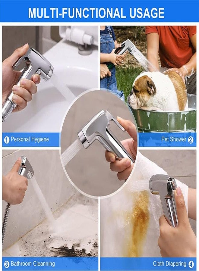 Imaashi Plastic Toilet Hand Shower Health Faucet Jet Set - All-inclusive with 1 Meter Shower Hose, Wall Mount & Fittings - Image 5