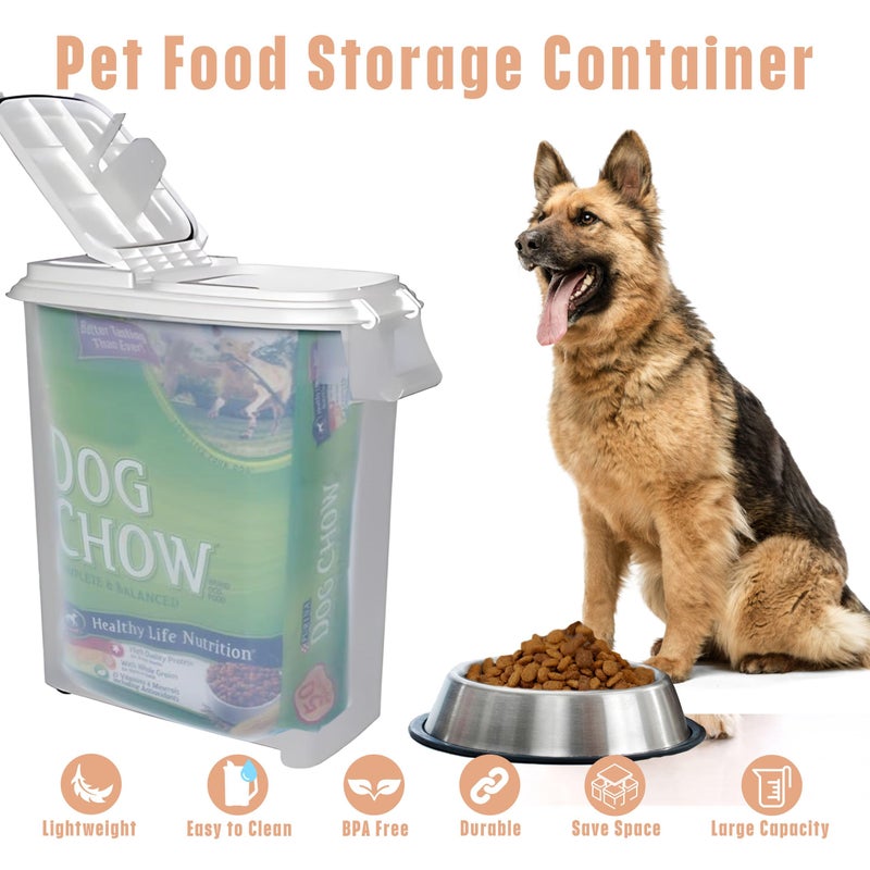 Buddeez Airtight Pet Food Storage Container - 50 QT Capacity Dog Food Storage Container, Cat Food Container, Bird Seed Storage Container, Rolling Storage Bin, Air Tight with White Lid - Image 5