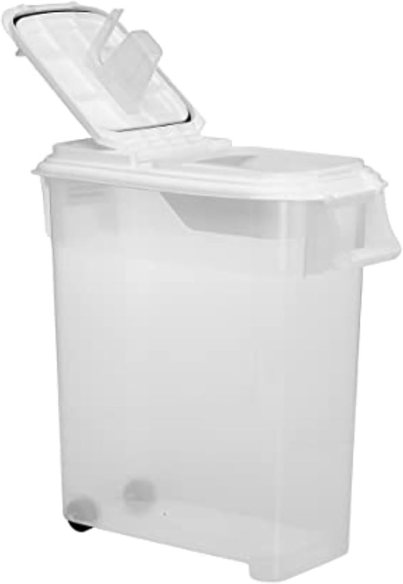 Buddeez Airtight Pet Food Storage Container - 50 QT Capacity Dog Food Storage Container, Cat Food Container, Bird Seed Storage Container, Rolling Storage Bin, Air Tight with White Lid - Image 1