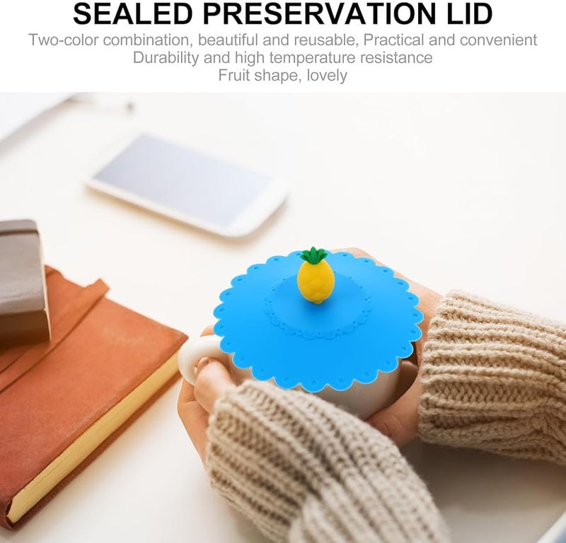 4Pcs Silicone Cup Lids Leakproof Reusable Heat Resistant Dustproof Mug Covers - Image 3