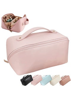 Mishrit Mishrit Travel Cosmetic Bag||Multifunction Makeup Organizer Storage Bag||Leather Waterproof Makeup Bag||Multi Layer Large Travel Cosmetic Train Case,Toiletry Bag for Women(Multi Color)(Pack of 1 pcs).  - Image 2