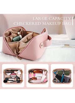 Mishrit Mishrit Travel Cosmetic Bag||Multifunction Makeup Organizer Storage Bag||Leather Waterproof Makeup Bag||Multi Layer Large Travel Cosmetic Train Case,Toiletry Bag for Women(Multi Color)(Pack of 1 pcs).  - Image 3