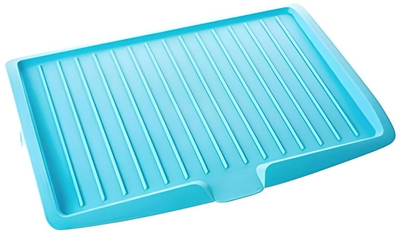 KOOSHLO Drip Tray Dish Drainer Mat Plastic Kitchen DishPremium Plastic Sink Dish DrainerKitchen Sink Rack Holder for Fruit Vegetables Pots Pans Glass Bowls Drain Blue - Image 1