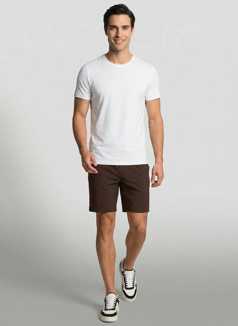NOBERO Chocolate Fondant Nobero Oversized Shorts | Men’s Shorts | Relaxed Fit | Milano Ponte Knit | Knee-Length Mid-Rise Comfort | Elasticated Waistband | Available in 4 Colours for Men | Best Price UAE