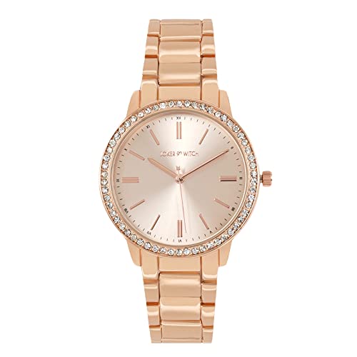 Joker & Witch Women Analogue Halo 38mm Rose Gold Dial 18mm Stainless Steel Strap Watch - Image 1