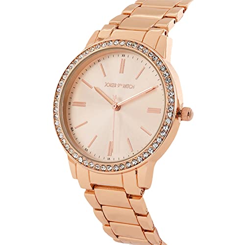 Joker & Witch Women Analogue Halo 38mm Rose Gold Dial 18mm Stainless Steel Strap Watch - Image 4