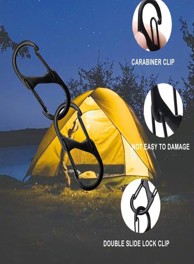 STORE 2508 Store2508 10Pcs Double Sided Carabiner Clip Hooks 60mm - Metal S Shape Keychain Clip for Keys Backpack Camping Gear Luggage Accessories (10 Pcs 60mm Black) - Image 4