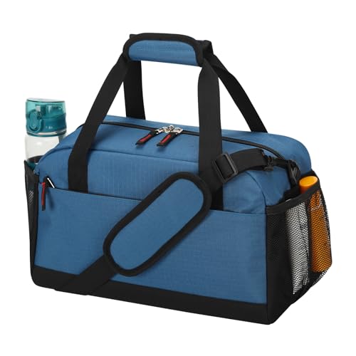 THSOGO Small Gym Bag with Wet Pocket 14 inch Mini Duffle Bag for Men Women Lightweight Carry On Bag for Travel Sport Blue - Image 1