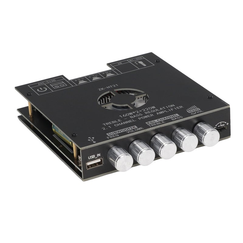 Subwoofer Amplifier Board 2.1 Channel 500mV Volume Control High Safety ZK HT21 Power Amplifier Board - Image 2