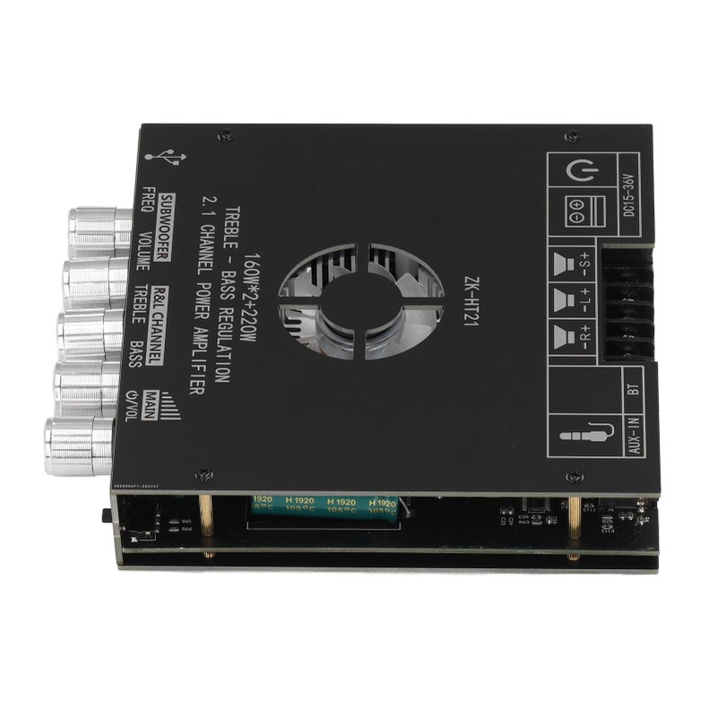 Subwoofer Amplifier Board 2.1 Channel 500mV Volume Control High Safety ZK HT21 Power Amplifier Board - Image 4