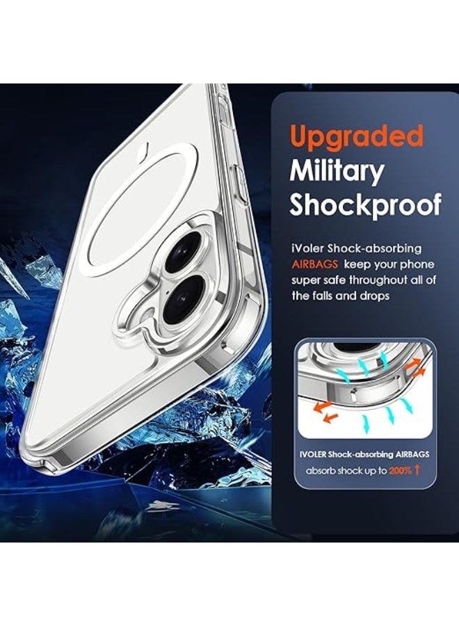 جراب مغناطيسي شفاف لموبايل آيفون 16 بلس متوافق مع ماج سيف من اي فولر مضاد للاصفرار وحماية الدرجة العسكرية مضادة للصدمات نحيف للخدش البولي كربونات - Image 5