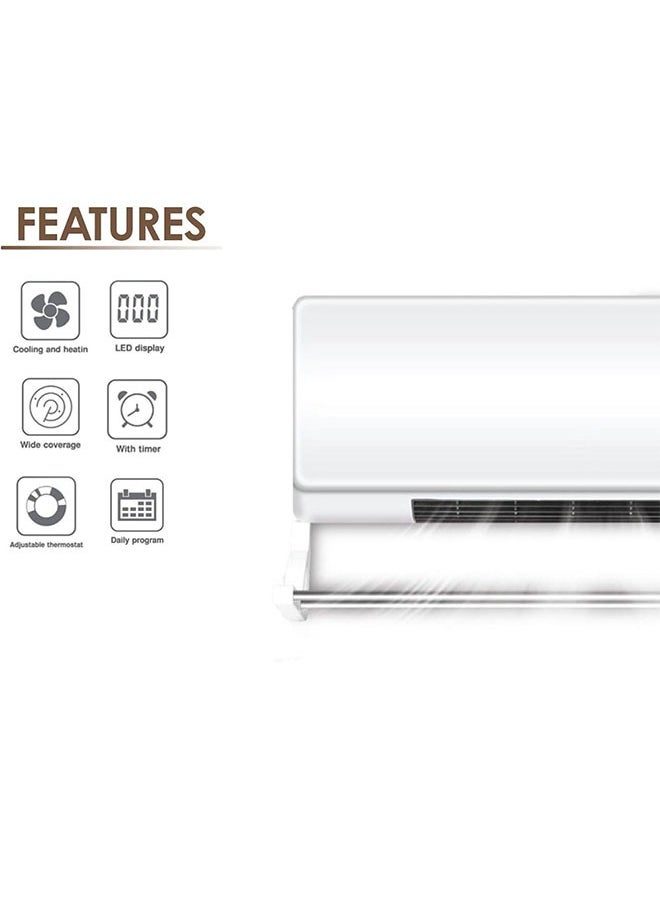 Hot and cold air heater, 2000 watts, equipped with a remote control
