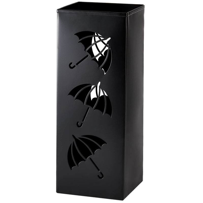 Okllen Metal Umbrella Holder Square Umbrella Stand Rack for Entryway 63 x 63 x 165 Black