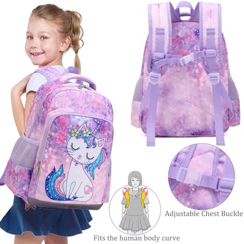 JIANYA School Backpack for Girls Preschool Kindergarten School Bag Bookbag with Chest Strap Kids Backpack Lunchbox Set - Image 2