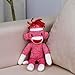 Plushland قرد الجوارب المحبوب من بلش لاند بارتفاع 8 بوصات لعبة محشوة ناعمة واقعية هدية للأطفال والرضع والمراهقين والفتيات والفتيان باللون الوردي - Image 4