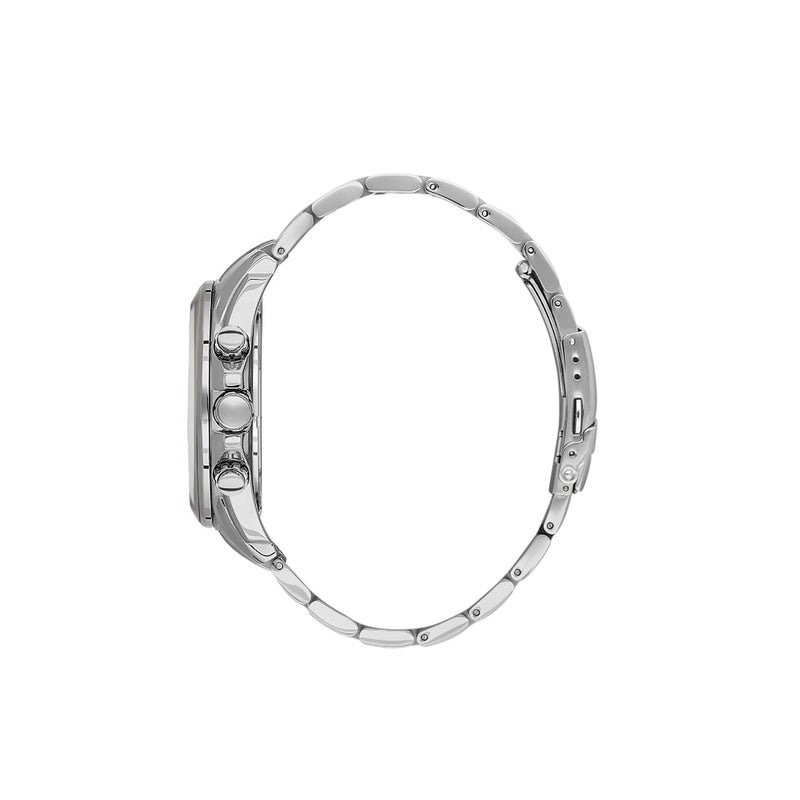 Bigotti Raffinato Silver Stainless Steel Watch for Men BG.1.10675-1 - Black Emboss Dial, 46mm Case, Japanese Quartz, Date Display, 50M Water Resistant, Mineral Glass - Image 2