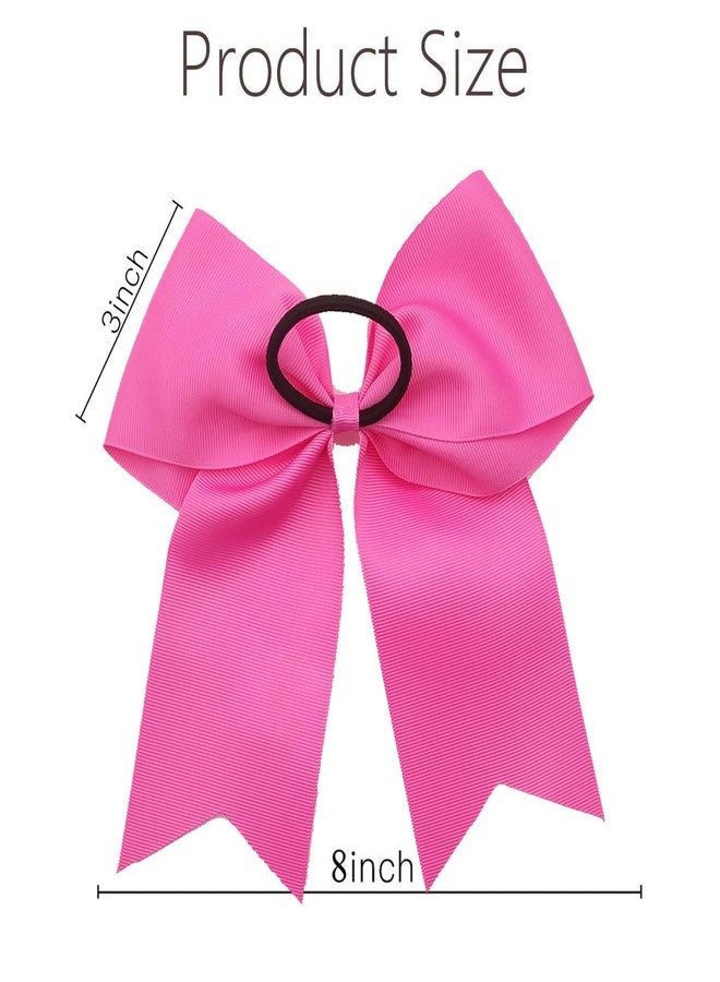 Hipcheer 20pcs 8" Large Pink Cheer Bows for Girls, Hand-made Grosgrain Ribbon Hair Accessories for Teen Girls Softball Cheerleader Sports (Pink) - Image 4