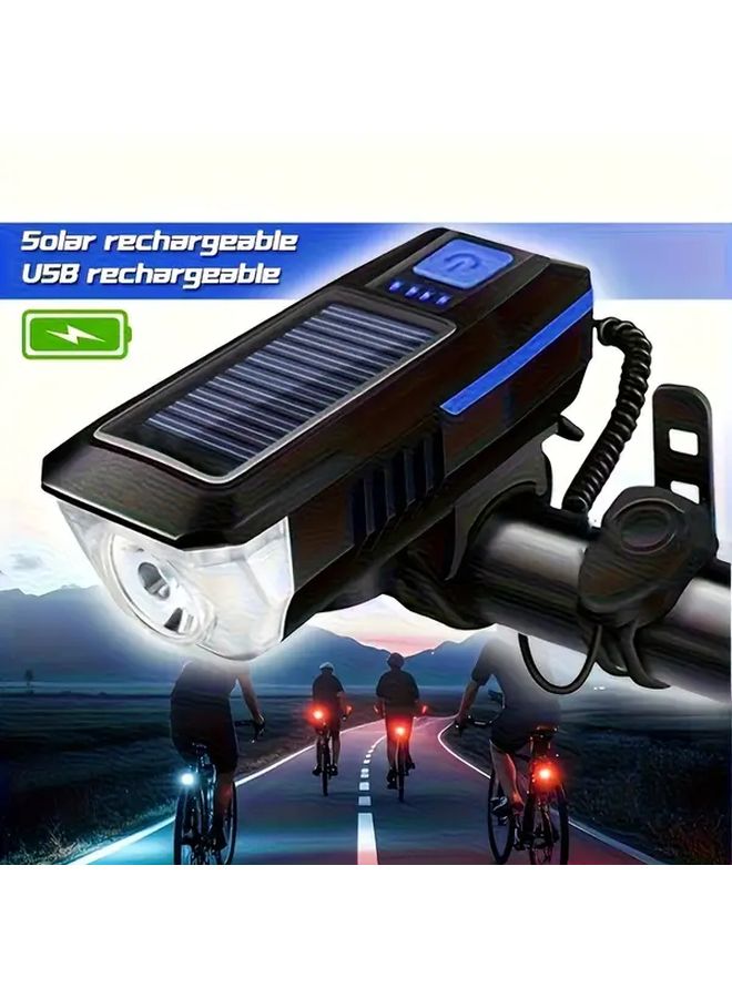 USB Rechargeable LED Flashlight Black Durable With Adjustable Dimmer Built In Battery Portable For Camping Emergency - Image 1