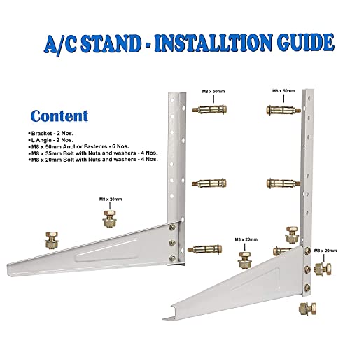 SIROTIA (19 inch) AC Stand Heavy Duty Air Conditioner Outdoor | Unit Wall Mounting Brackets Ac Out Door Stand | Sutibale for All Type of AC Outdoor Unit - Image 4
