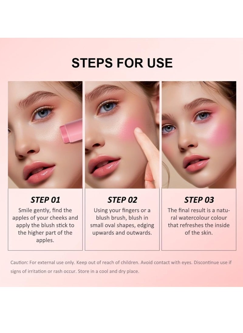 lakerain - Hydrating Glow Blush Moisturizing Hydrating Long Lasting Multi Use Glow Blusher for Eyes Lips Face Waterproof Hydrating Glow Blush Stick Tinted Blush Cooling Jelly Stick Cream Blush Balm 04 - Image 1