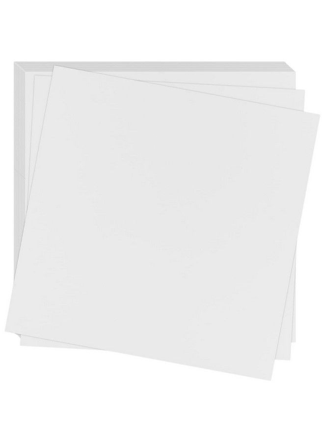 PINGEUI 50 ورقة 12 × 12 بوصة لوح مقوى أبيض متوسط الوزن ورقة كرتون أبيض لمشاريع القص واللصق وإطارات الفن والطباعة والمشاريع اليدوية - Image 1