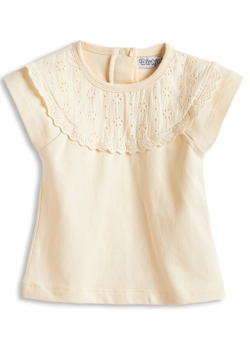Dirkje Girls Set- Top with lace detail at the neck & Trousers - Image 2