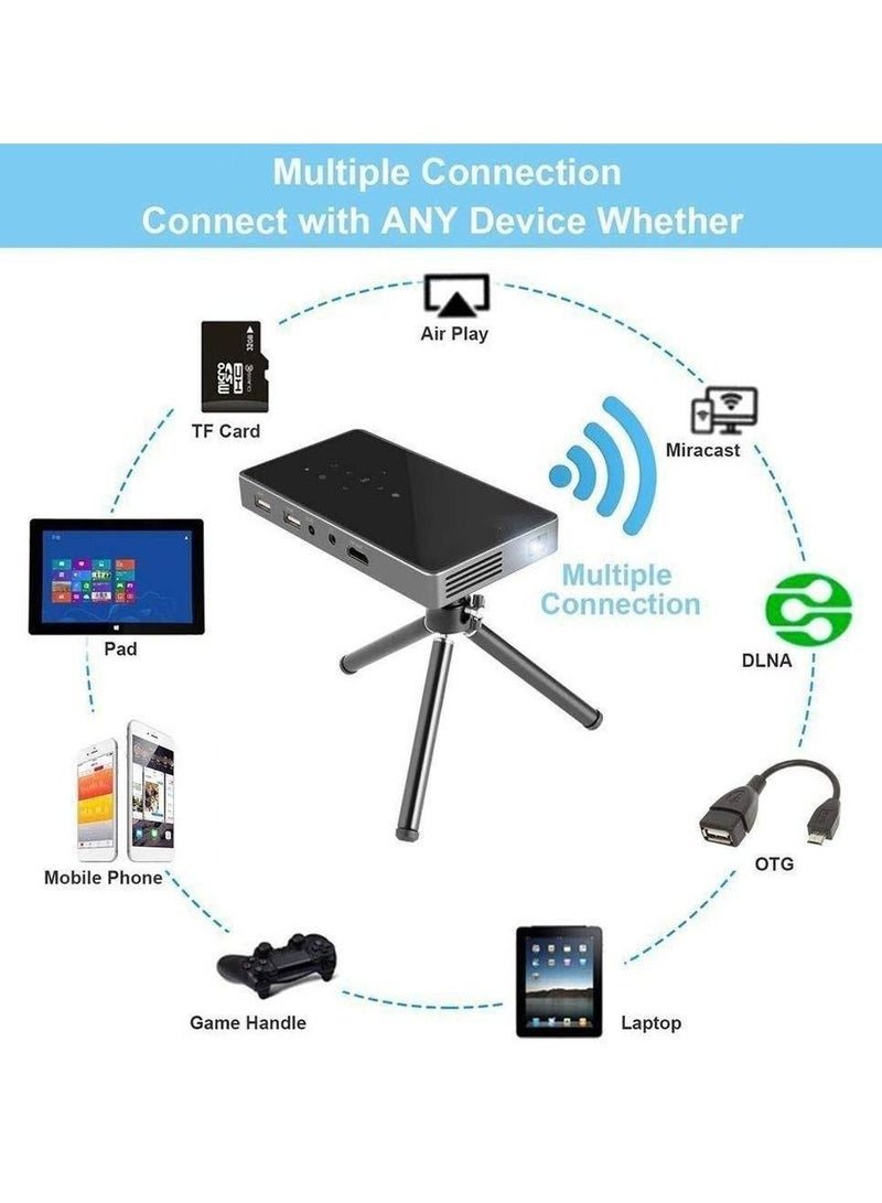 Smart Projector Android 7.0 1G RAM + 8G ROM Mini Portable Projector Support WiFi USB HDMI Bluetooth TF For Home Theater Business Meeting  - Image 4