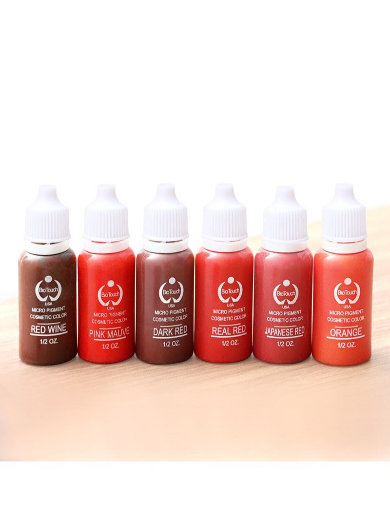 Biotouch Pure Lip Tone KIT 6 Bottle Set Pigment Color Permanent Eyebrow Makeup Microblading Supplies Micropigmentation Cosmetic Tattoo Ink Ombre Feathering Hair Stroke 1/2OZ Each - Image 4