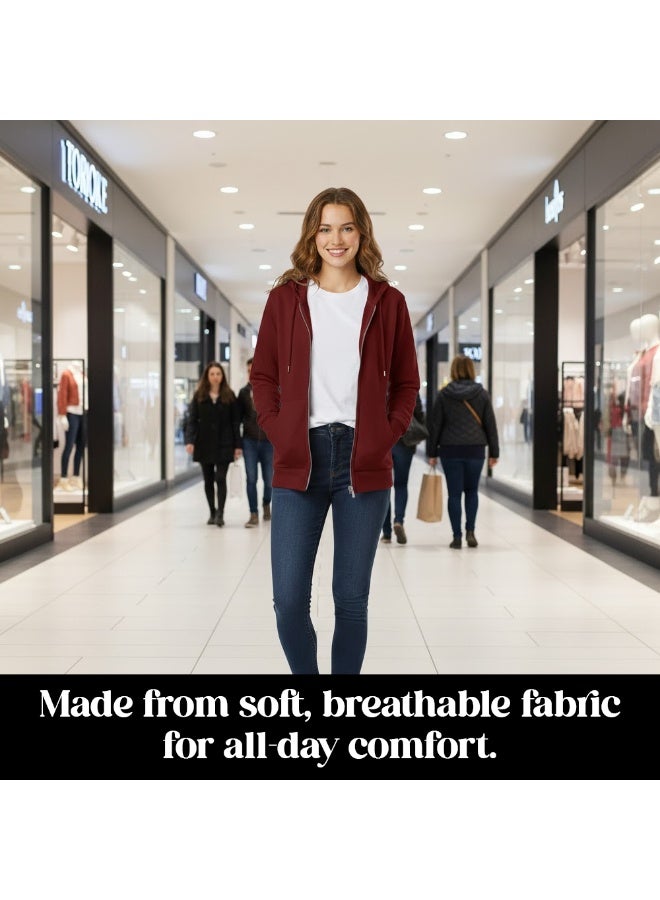 PRINTSHOP4ME Women’s Hoodie With Zipper – Cotton Hooded Neck | Long Sleeve With Kangaroo Pocket | Warm Everyday Wear For Travel,Sports, Work,Outdoor Walks And Casual Outfits - Image 4