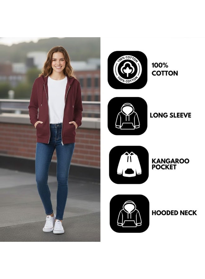 PRINTSHOP4ME Women’s Hoodie With Zipper – Cotton Hooded Neck | Long Sleeve With Kangaroo Pocket | Warm Everyday Wear For Travel,Sports, Work,Outdoor Walks And Casual Outfits - Image 5