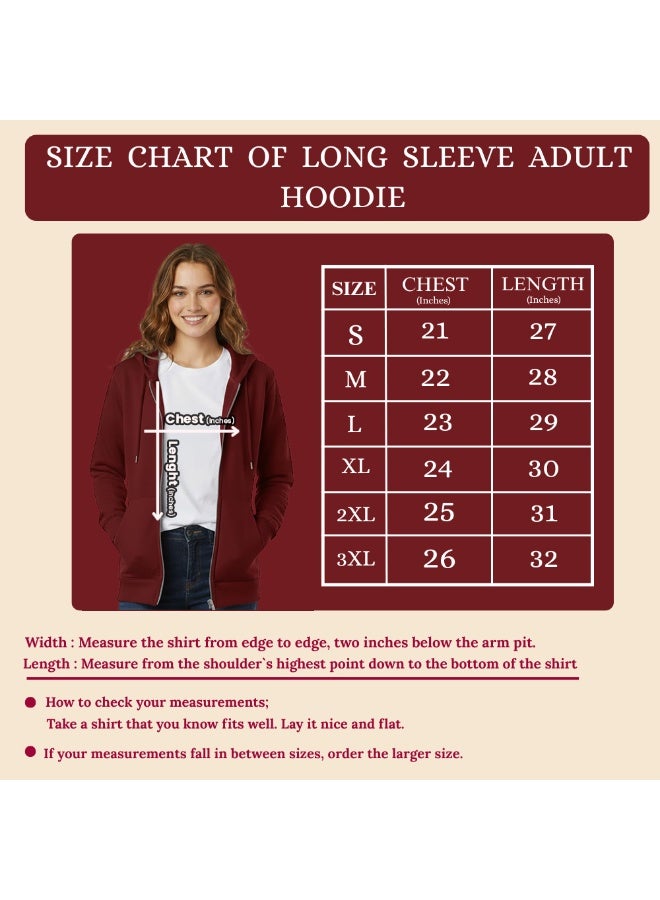 PRINTSHOP4ME Women’s Hoodie With Zipper – Cotton Hooded Neck | Long Sleeve With Kangaroo Pocket | Warm Everyday Wear For Travel,Sports, Work,Outdoor Walks And Casual Outfits - Image 2