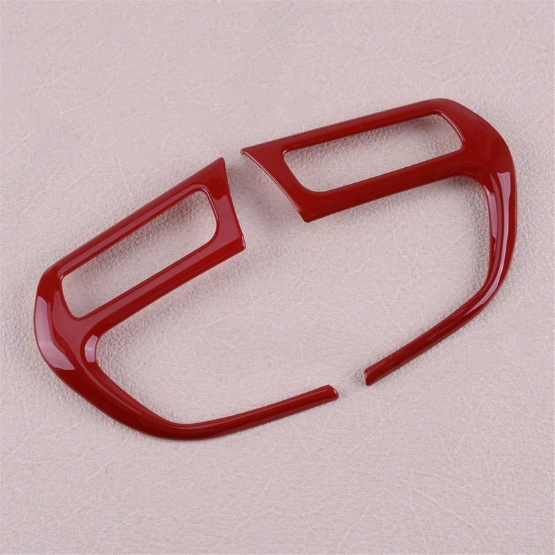 QASULER Red ABS Steering Wheel Cover Trim for Jeep - Image 3