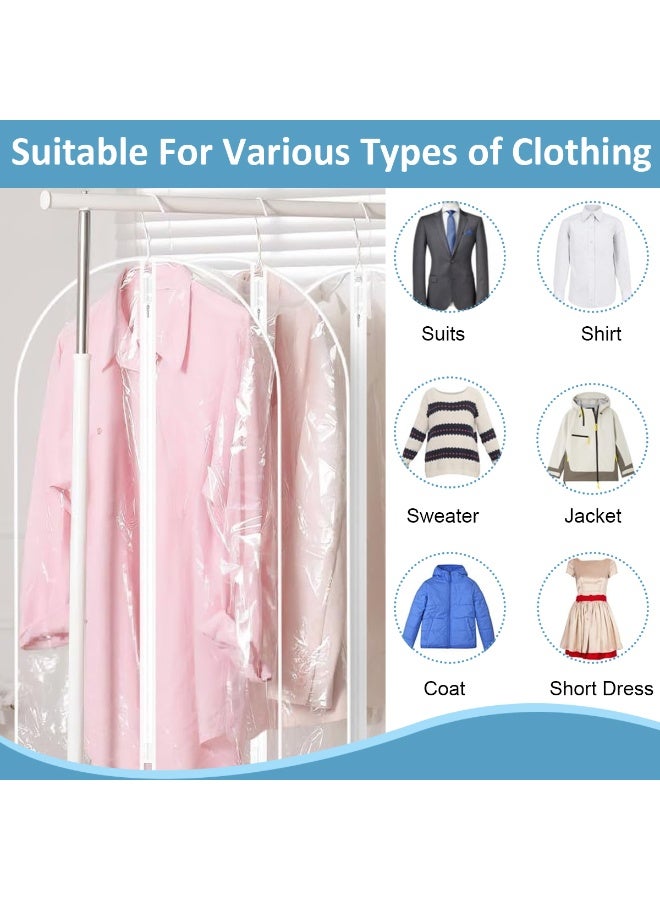 HASTHIP® 10Pcs Clear Garment Bags with Hanger Hook Hole PEVA Clear Garment Dust Bags Zip-up 23.62x39.37 inches Dustproof Clothes Covers for Suits, Coat, Dress, More - Image 3