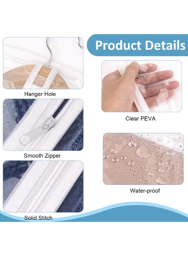 HASTHIP® 10Pcs Clear Garment Bags with Hanger Hook Hole PEVA Clear Garment Dust Bags Zip-up 23.62x39.37 inches Dustproof Clothes Covers for Suits, Coat, Dress, More - Image 4