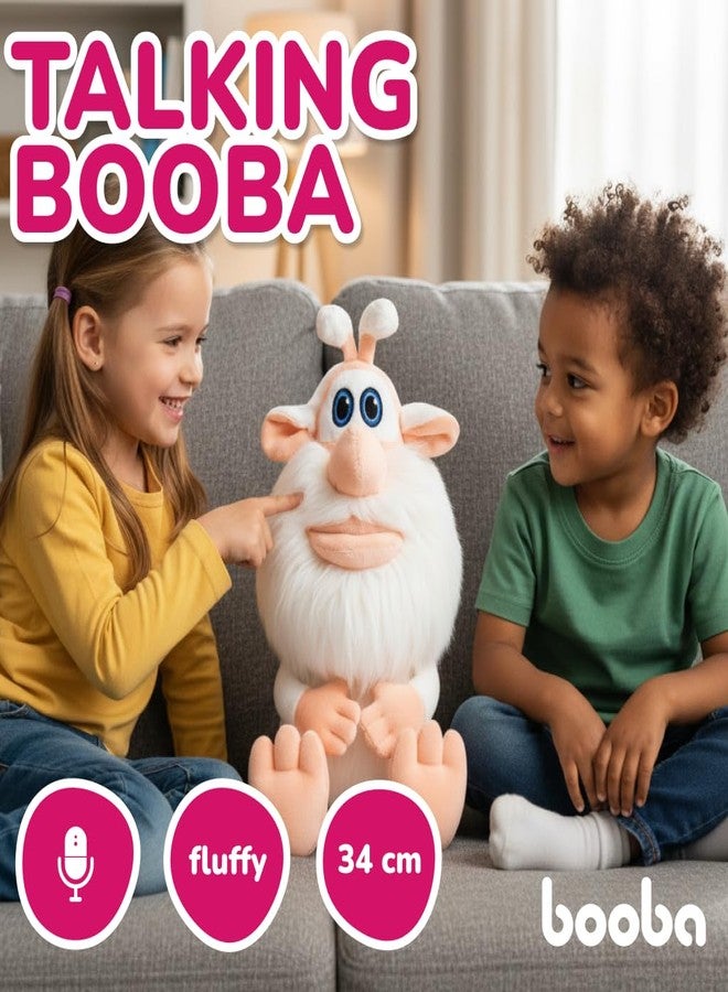 Booba Talking Plush Toy - 13.5" | Officially Licensed Interactive Plush | Soft & Cuddly Stuffed Animal | Repeats What You Say for Kids Fans - Image 2