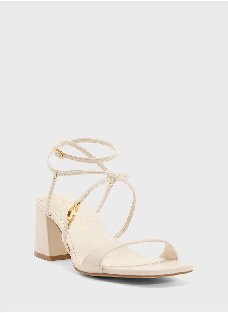 جس Ankle Strap Mid Heel Sandals