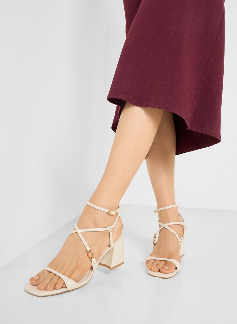 GUESS Ankle Strap Mid Heel Sandals  - Image 5