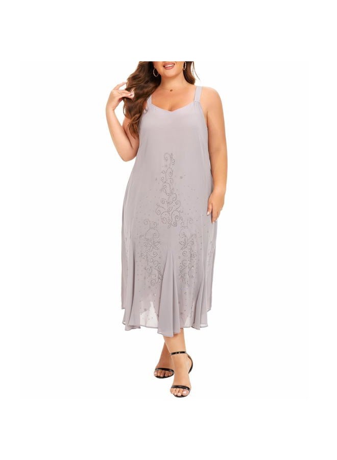WTJIAPAI Plus Size Jacket Dress Suits 2 Piece Chiffon Sets Delicate Rhinestone Pattern Mother of Bride Dresses for Wedding Grey - Image 5