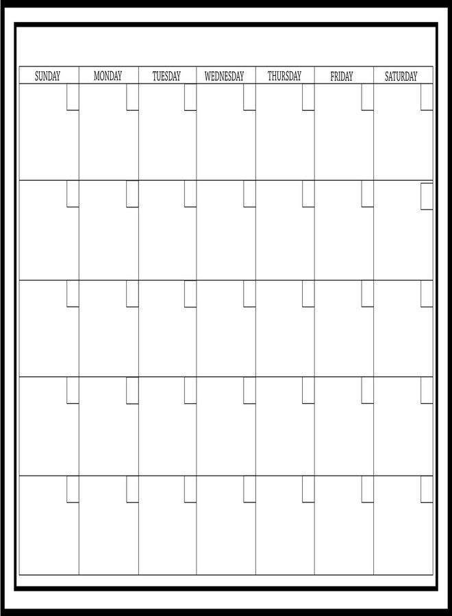 WallPops WPE0447 Large Monthly Dry Erase Calendar Decal, White & Off-White - Image 1