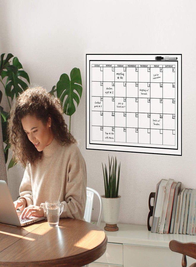 WallPops WPE0447 Large Monthly Dry Erase Calendar Decal, White & Off-White - Image 3