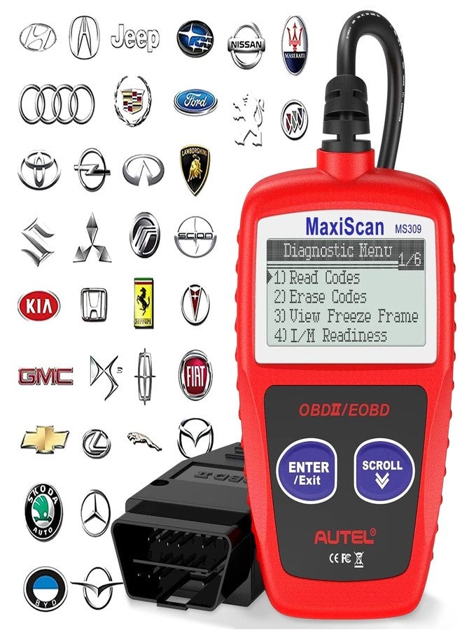 Autel MS309 Universal OBD2 Scanner Engine Fault Reader, Read Clear Codes, View Freeze Frame Data, I/M Readiness Smog Check CAN Diagnostic Scan Tool - Image 1