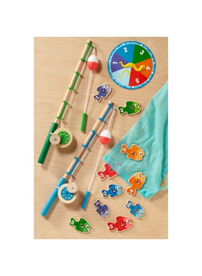 Melissa & Doug Catch & Count Fishing Game – Wooden Magnetic Fishing Set with 2 Fishing Rods, 10 Numbered Fish, Spinner Game & Storage Crate | Educational Counting & Matching Game for Kids Ages 3+ | SM-6075147 - Image 3