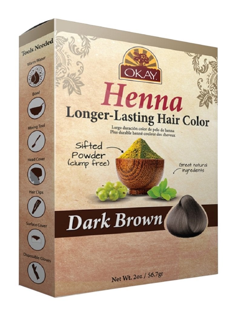 OKAY LONGER LASTING HENNA COLOR Dark Brown 50gr 2oz