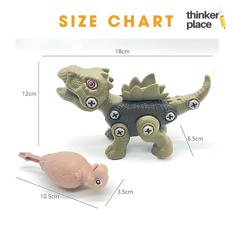 ThinkerPlace DIY Sliding Dinosaur Kit Stegosaurus | Learn About Dinosaurs | Take Apart Dinosaur Toys | Build, Play & Learn | STEM Educational Toy for Kids Age 4+ | Science & Learning Toy - Image 5