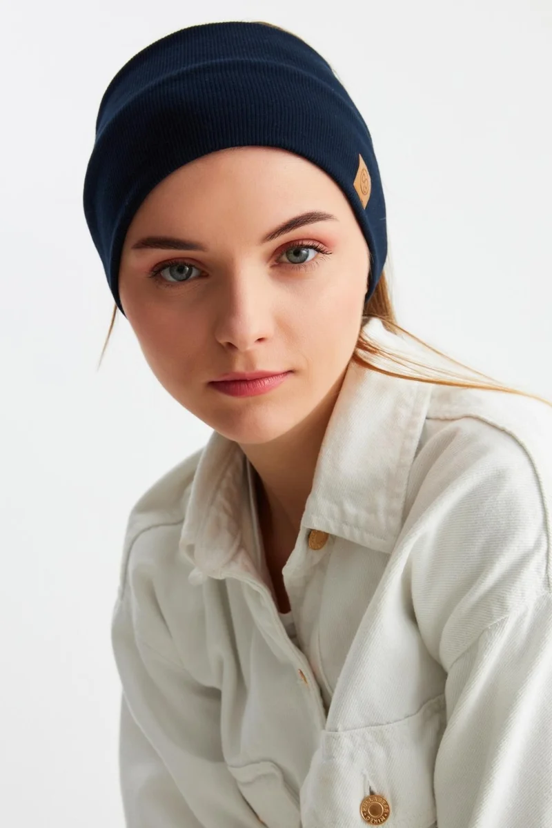 بوتيكجيز Navy Blue Women's Cotton Camisole, Non-Slip, Sweatproof, Ultra Light, Sports Hair Band Bandana Buff