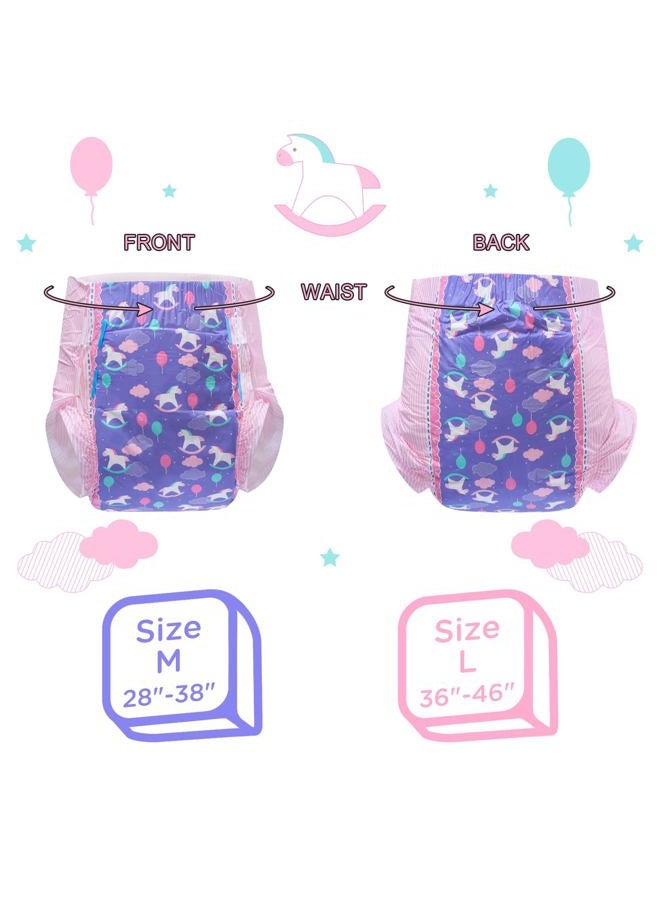 Littleforbig Printed Adult Brief Diapers 10 Pieces - Little Fantasy (Large 36"-46") - Image 3