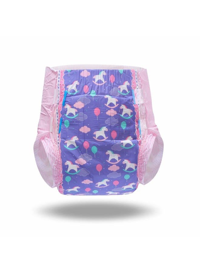 Littleforbig Printed Adult Brief Diapers 10 Pieces - Little Fantasy (Large 36"-46") - Image 2
