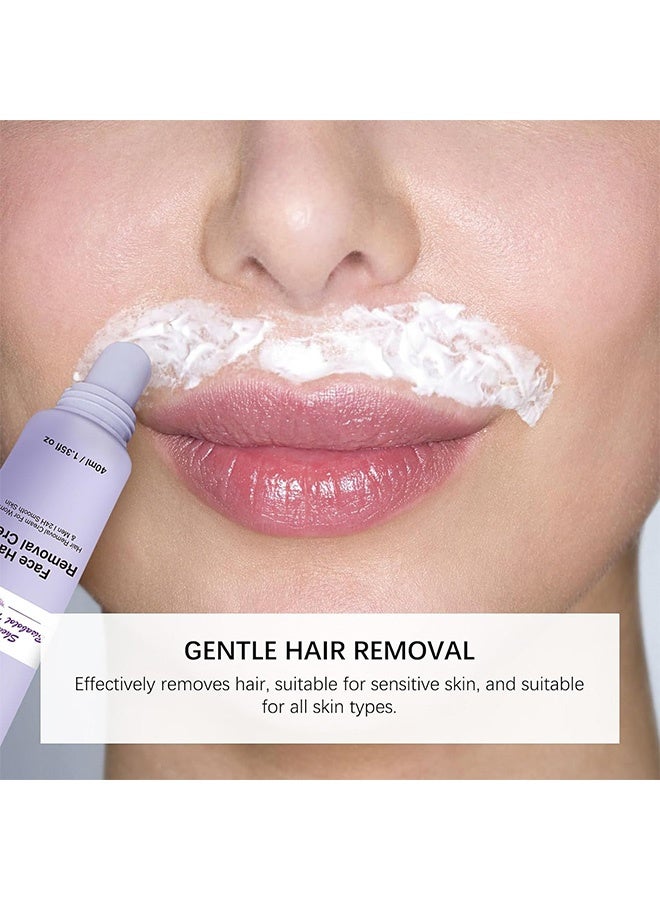 جروي إزالة الشعر بلطف، كريم إزالة شعر الوجه، مجموعة كريمات إزالة الشعر، إزالة الشعر بلطف ودون ألم، سيروم مهدئ، كريمات لإزالة شعر الجسم والوجه للنساء | كريم إزالة الشعر 40 مل، السيروم 5 مل - Image 3