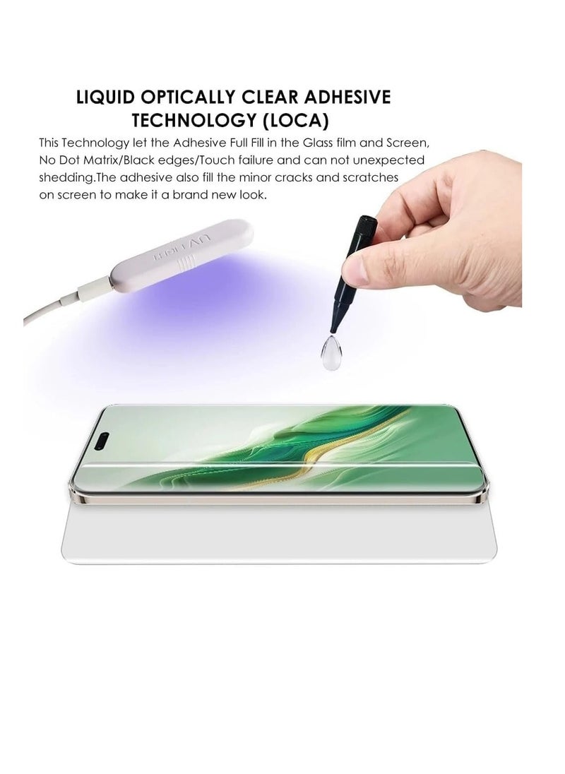 Generic Full Glass Screen Protector For Honor X9a UV Tempered Glass Full Glue Cover Screen Protector For Fingerprint Unlock Screen Glass Film  - Image 5